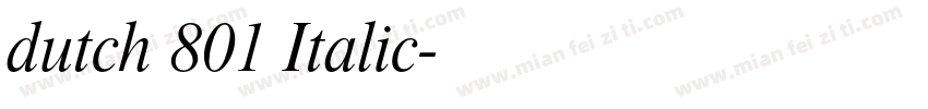 dutch 801 Italic字体转换